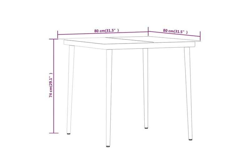spisebordssæt til haven 3 dele brun og sort - Brun - Havemøbler - Udendørsgruppe - Havesæt