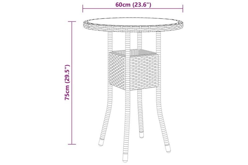 spisebordssæt til haven 3 dele polyrattan brun - Brun - Havemøbler - Udendørsgruppe - Havesæt