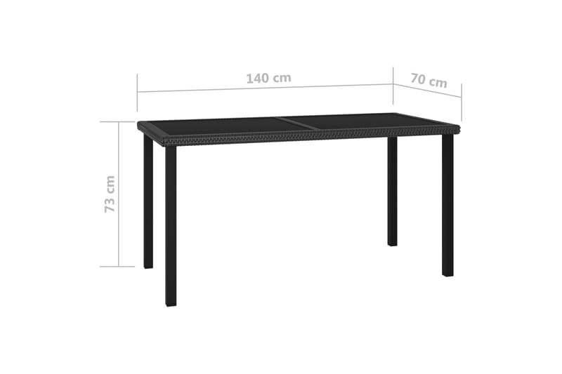 Spisebordssæt til haven 5 dele polyrattan sort - Sort - Havemøbler - Udendørsgruppe - Havesæt