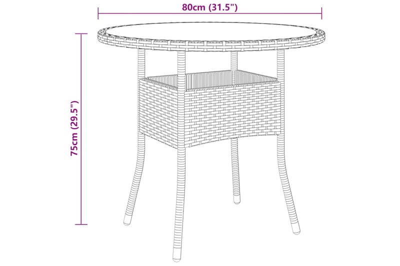 spisebordssæt til haven 5 dele polyrattan beige - Beige - Havemøbler - Udendørsgruppe - Havesæt