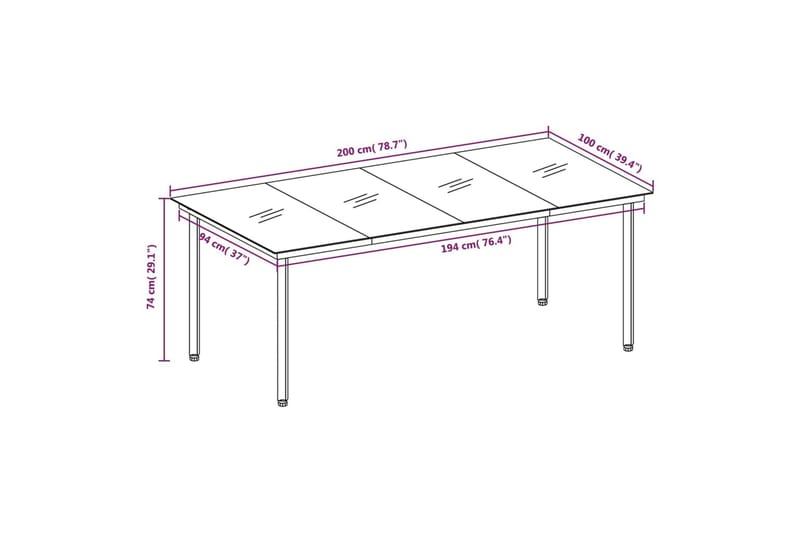 spisebordssæt til haven 7 dele brun - Brun - Havesæt