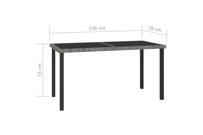 Spisebordssæt til haven 7 dele polyrattan grå - Grå - Havemøbler - Udendørsgruppe - Havesæt