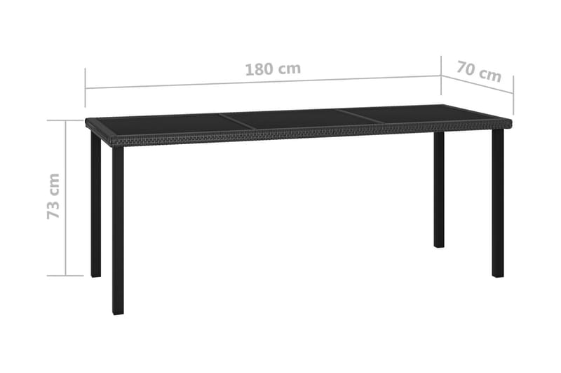 Spisebordssæt til haven 7 dele polyrattan sort - Sort - Havemøbler - Udendørsgruppe - Havesæt