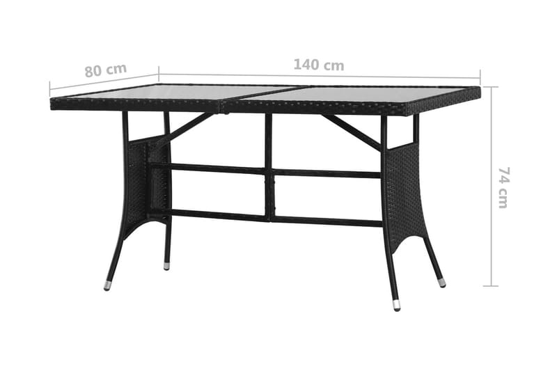 spisebordssæt til haven 7 dele polyrattan sort - Havemøbler - Udendørsgruppe - Havesæt