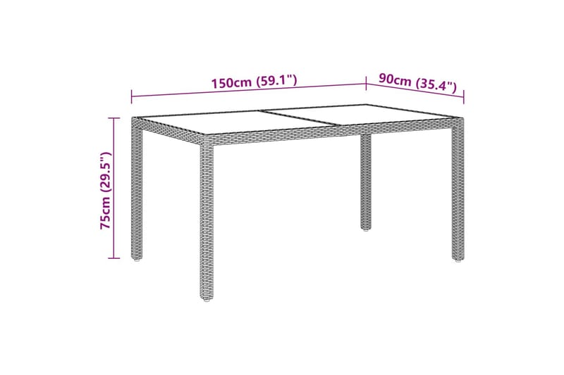 spisebordssæt til haven 7 dele polyrattan og hærdet glas bei - Beige - Havemøbler - Udendørsgruppe - Havesæt