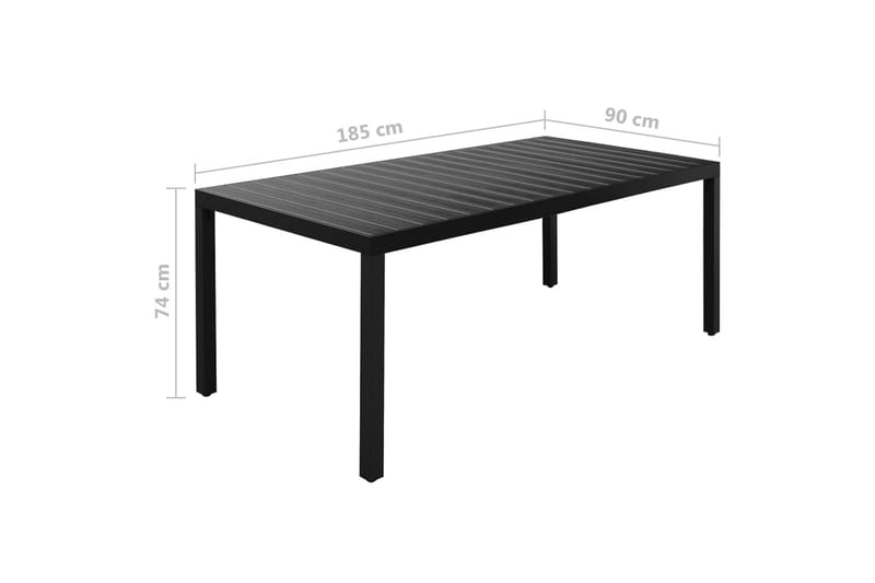 spisebordssæt til haven 9 dele aluminium sort - Sort - Havemøbler - Udendørsgruppe - Havesæt