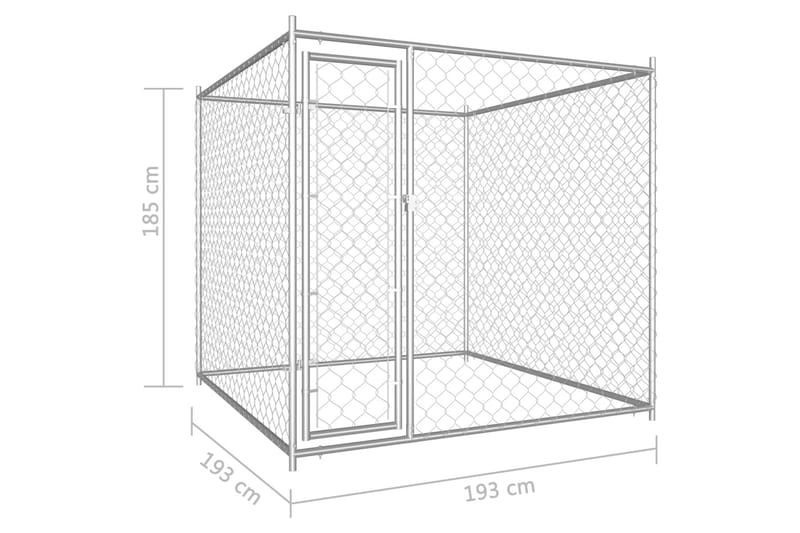 udendørs hundebur 193x193x185 cm - Sølv - Havemøbler - Udendørsgruppe - Havesæt