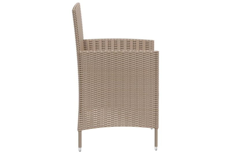 udendørs spisebordssæt 3 dele med hynder polyrattan beige - Beige - Havemøbler - Udendørsgruppe - Havesæt