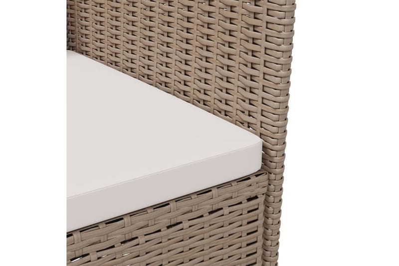 udendørs spisebordssæt 3 dele med hynder polyrattan beige - Beige - Havemøbler - Udendørsgruppe - Havesæt