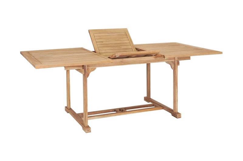 Udendørs Spisebordssæt 7 Dele 150-200X100X75 Cm Massivt Teak - Brun - Havemøbler - Udendørsgruppe - Havesæt