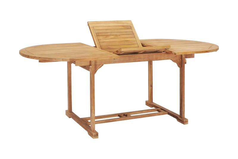 Udendørs Spisebordssæt 7 Dele 150-200X100X75 Cm Teak - Brun - Havemøbler - Udendørsgruppe - Havesæt