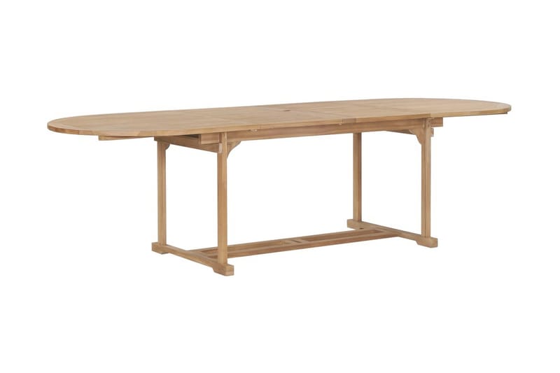 Udendørs Spisebordssæt 9 Dele 180-280X100X75 Cm Massivt Teak - Brun - Havemøbler - Udendørsgruppe - Havesæt