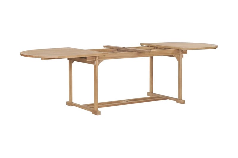 Udendørs Spisebordssæt 9 Dele 180-280X100X75 Cm Massivt Teak - Brun - Havemøbler - Udendørsgruppe - Havesæt