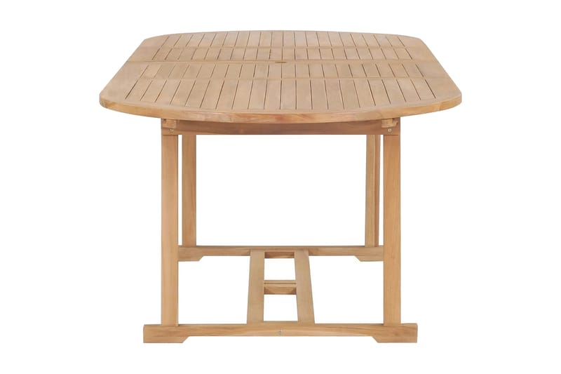 Udendørs Spisebordssæt 9 Dele 180-280X100X75 Cm Massivt Teak - Brun - Havemøbler - Udendørsgruppe - Havesæt