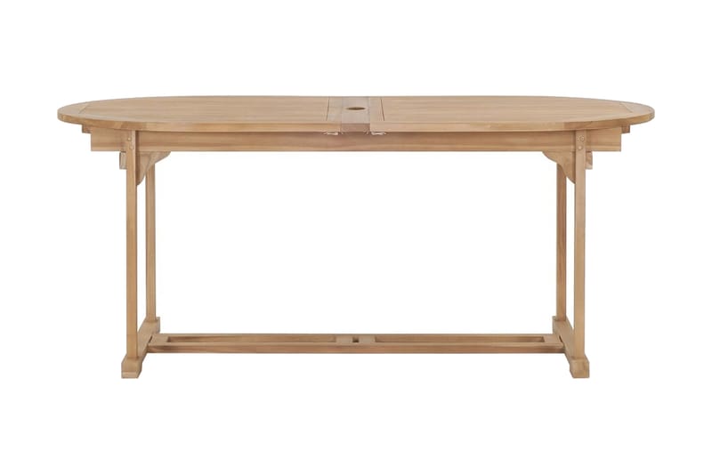 Udendørs Spisebordssæt 9 Dele 180-280X100X75 Cm Massivt Teak - Brun - Havemøbler - Udendørsgruppe - Havesæt