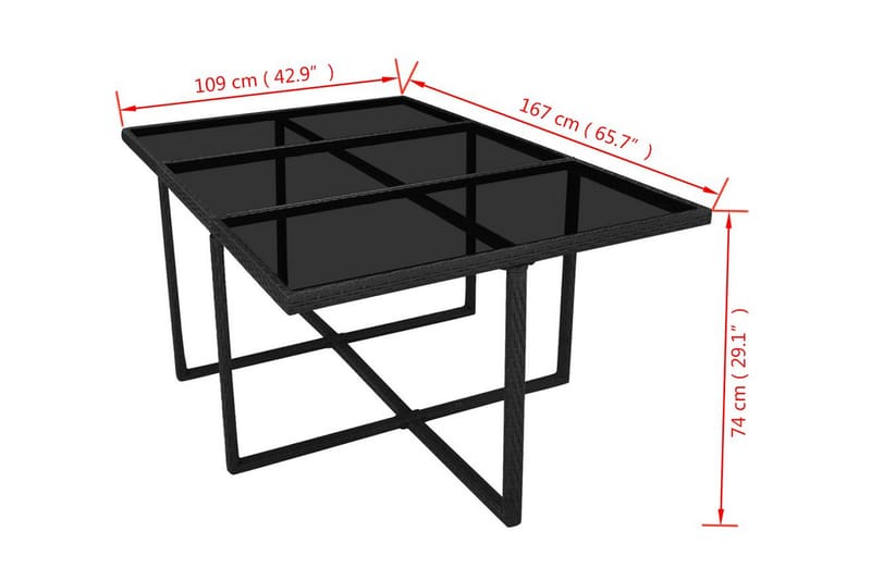 Udendørs Spisesæt 11 Dele Med Hynder Polyrattan Sort - Sort - Havemøbler - Udendørsgruppe - Havesæt