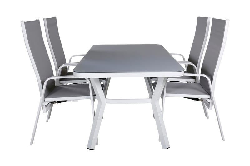 Virya Spisebordssæt 160cm + 4 Copacabana Reclinerstole Sort/ - Venture Home - Havemøbler børn - Havesæt