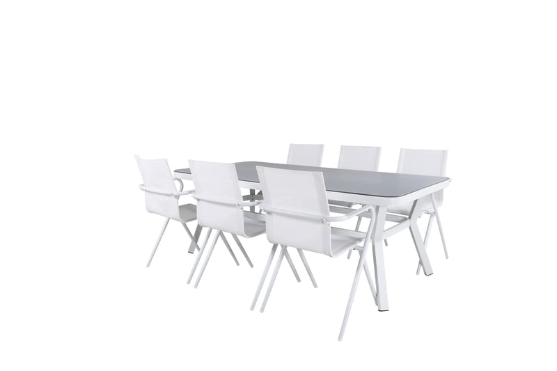 Virya Spisebordssæt 160cm + 6 Alina Stole Hvid - Venture Home - Havesæt