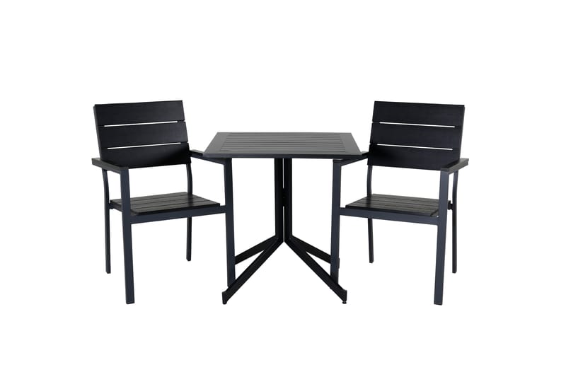 Way Spisebordssæt 70cm + 2 Levels Stabelbare stole Sort - Venture Home - Havemøbler børn - Havesæt