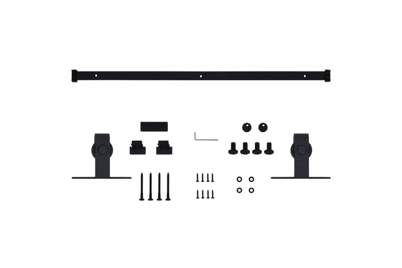 Miniskinnesæt til skydedøre 122 cm kulstofstål - Sort - Hus & renovering - Byggeri - Dørre & porte - Dørbeslag & dørtilbehør - Skydedørsbeslag