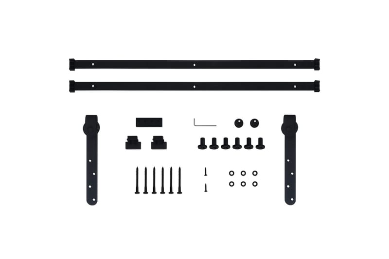Miniskinnesæt til skydedøre 183 cm kulstofstål - Sort - Hus & renovering - Byggeri - Dørre & porte - Dørbeslag & dørtilbehør - Skydedørsbeslag