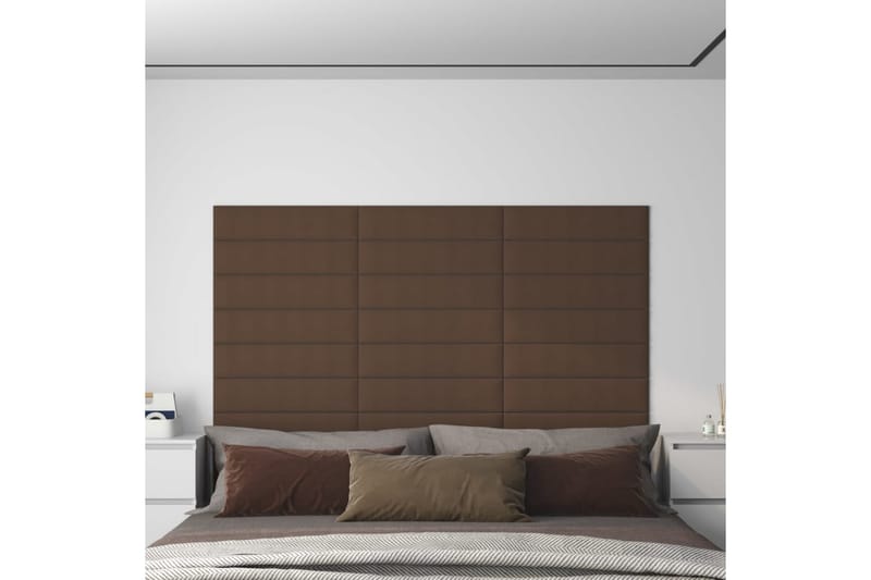 beBasic vægpaneler 12 stk. 60x15 cm 1,08 mÂ² stof brun - Brun - Vægpanel & panelplade