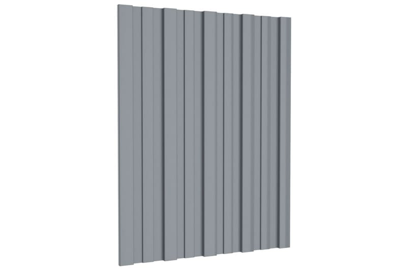 tagplader 12 stk. 60x45 cm galvaniseret stål sølvfarvet - Loftpanel-loftplader