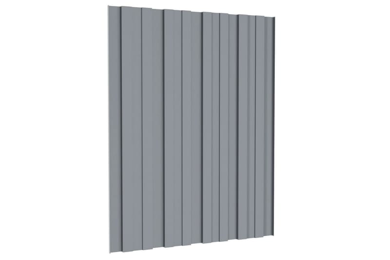 tagplader 12 stk. 60x45 cm galvaniseret stål sølvfarvet - Loftpanel-loftplader