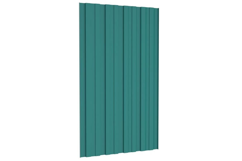 tagplader 12 stk. 80x45 cm galvaniseret stål grøn - Loftpanel-loftplader