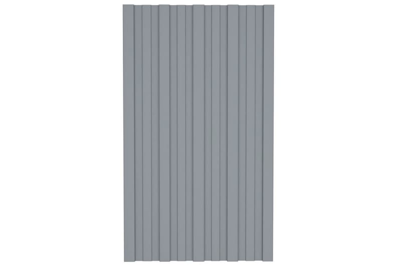 tagplader 12 stk. 80x45 cm galvaniseret stål sølvfarvet - Loftpanel-loftplader