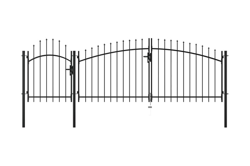 havelåge 2 x 4 m stål sort - Sort - Smedejernslåge & jernlåge - Låge udendørs