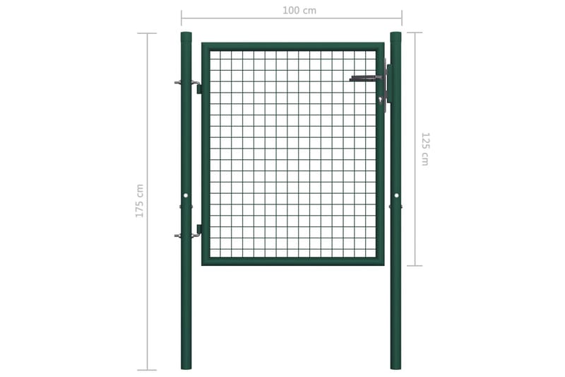 hegnslåge 100 x 125 cm stål grøn - Grøn - Hus & renovering - Indsynsbeskyttelse & indhegning - Låge - Låge udendørs