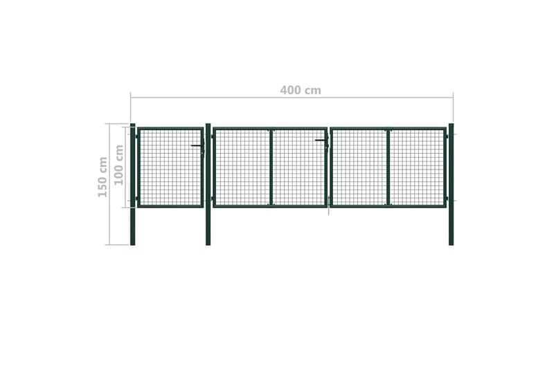 havelåge 400 x 100 cm stål grøn - Grøn - Hus & renovering - Indsynsbeskyttelse & indhegning - Låge - Smedejernslåge & jernlåge