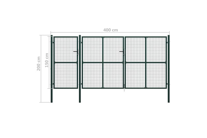 havelåge 400 x 150 cm stål grøn - Grøn - Hus & renovering - Indsynsbeskyttelse & indhegning - Låge - Smedejernslåge & jernlåge