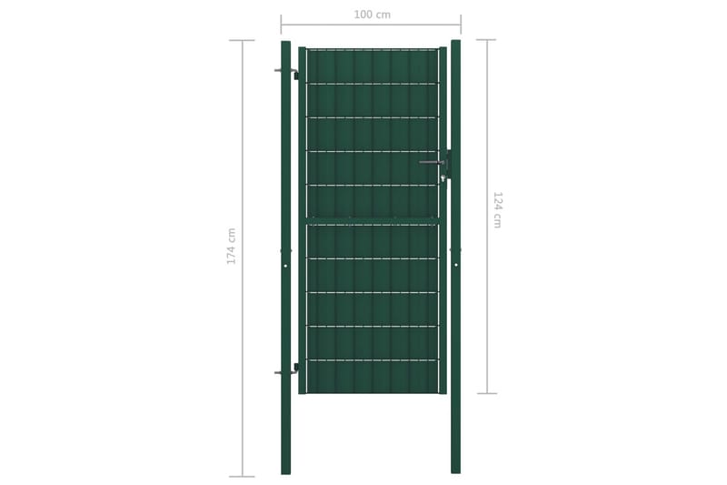 hegnslåge 100 x 124 cm stål grøn - Grøn - Hus & renovering - Indsynsbeskyttelse & indhegning - Låge - Smedejernslåge & jernlåge