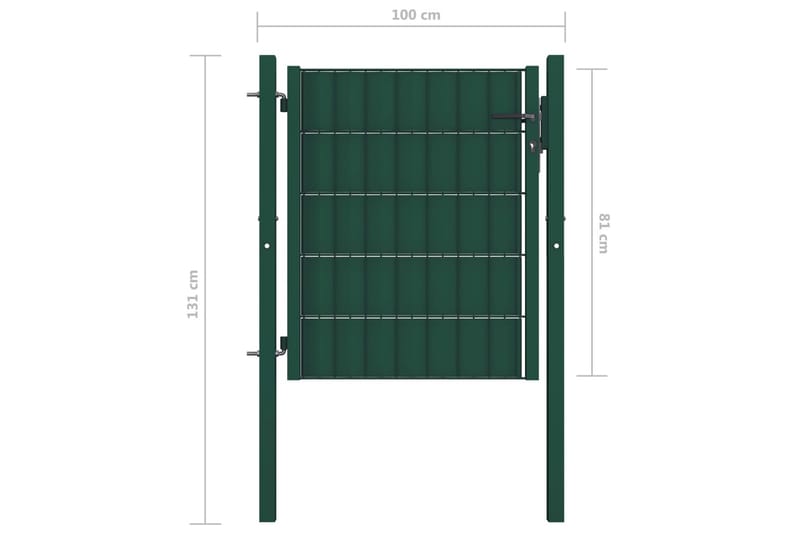 hegnslåge 100 x 81 cm stål grøn - Grøn - Hus & renovering - Indsynsbeskyttelse & indhegning - Låge - Smedejernslåge & jernlåge