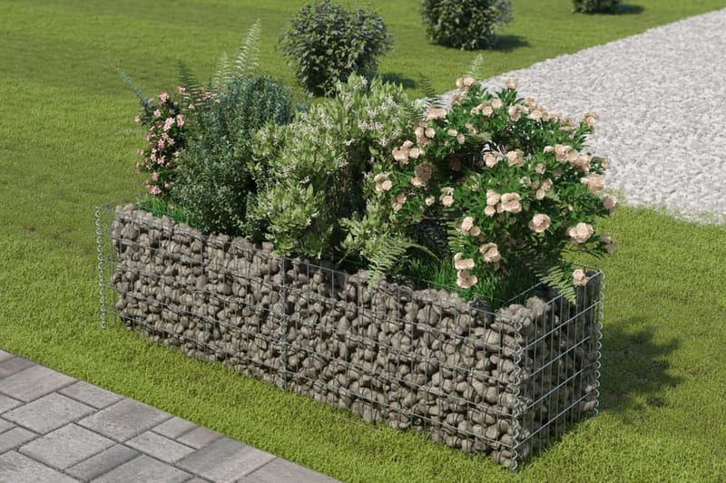 gabion-højbed 180x50x50 cm galvaniseret stål - Sølv - Hus & renovering - Indsynsbeskyttelse & indhegning - Mur - Gabion