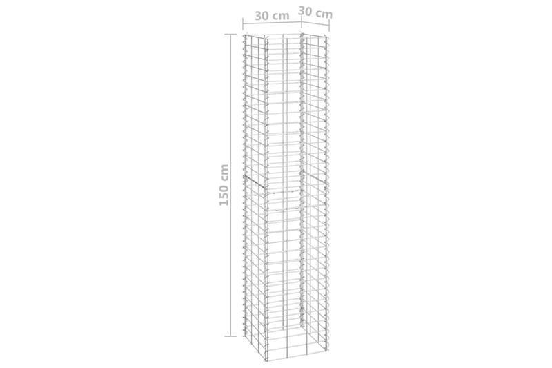 gabion-højbede 3 stk. 30x30x150 cm jern - Sølv - Hus & renovering - Indsynsbeskyttelse & indhegning - Mur - Gabion