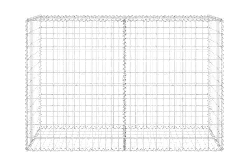 Gabionvæg med dæksler 150x60x100 cm galvaniseret stål - Sølv - Hus & renovering - Indsynsbeskyttelse & indhegning - Mur - Gabion