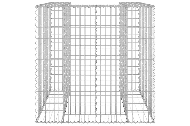 gabionvæg til affaldsspand 110x100x110 cm galvaniseret stål - Sølv - Hus & renovering - Indsynsbeskyttelse & indhegning - Mur - Gabion