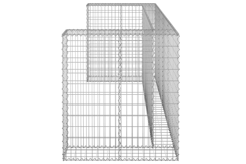 gabionvæg til affaldsspand 250x100x110 cm galvaniseret stål - Sølv - Hus & renovering - Indsynsbeskyttelse & indhegning - Mur - Gabion