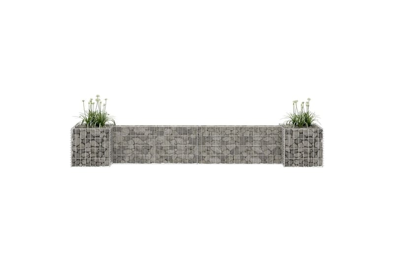 H-formet gabion-plantekasse 260x40x40 cm stål - Sølv - Hus & renovering - Indsynsbeskyttelse & indhegning - Mur - Gabion