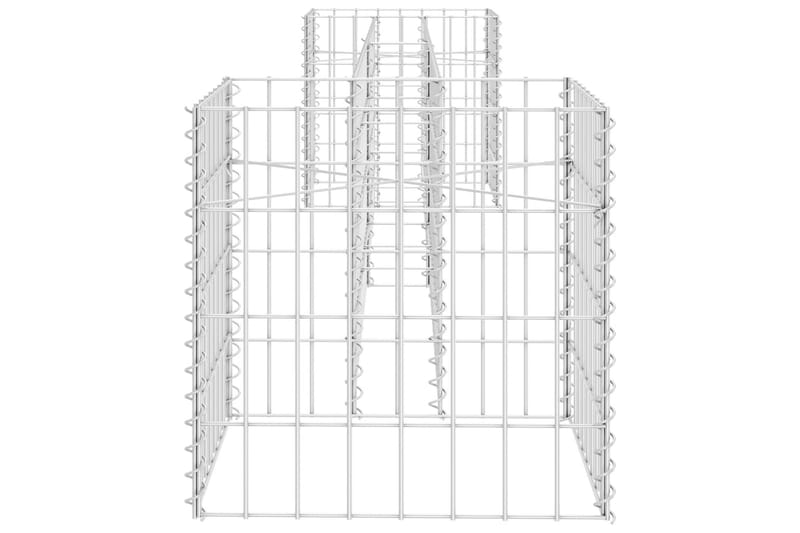 H-formet gabion-plantekasse 260x40x40 cm stål - Sølv - Hus & renovering - Indsynsbeskyttelse & indhegning - Mur - Gabion