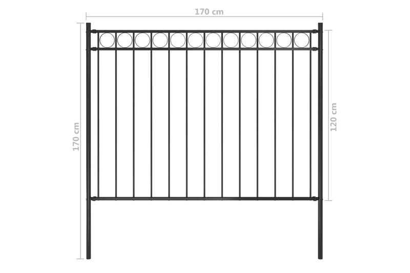 Havehegn 1,7x1,2 M Stål Sort - Smedejernshegn & jernstakit