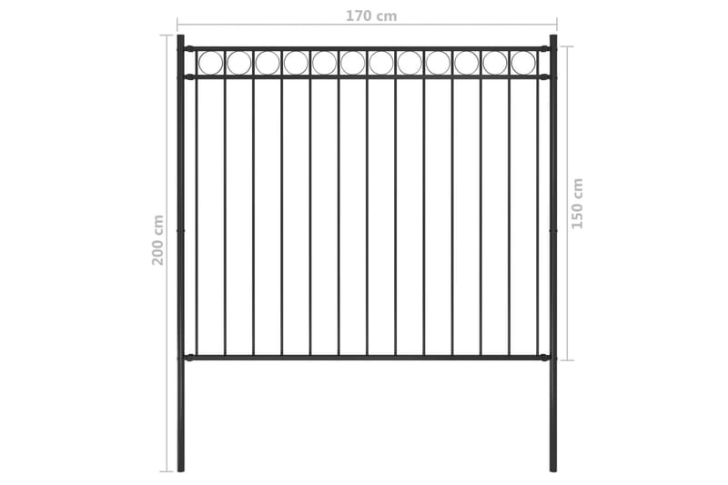 Havehegn 1,7x1,5 cm Stål Sort - Hus & renovering - Indsynsbeskyttelse & indhegning - Stakit - Smedejernshegn & jernstakit