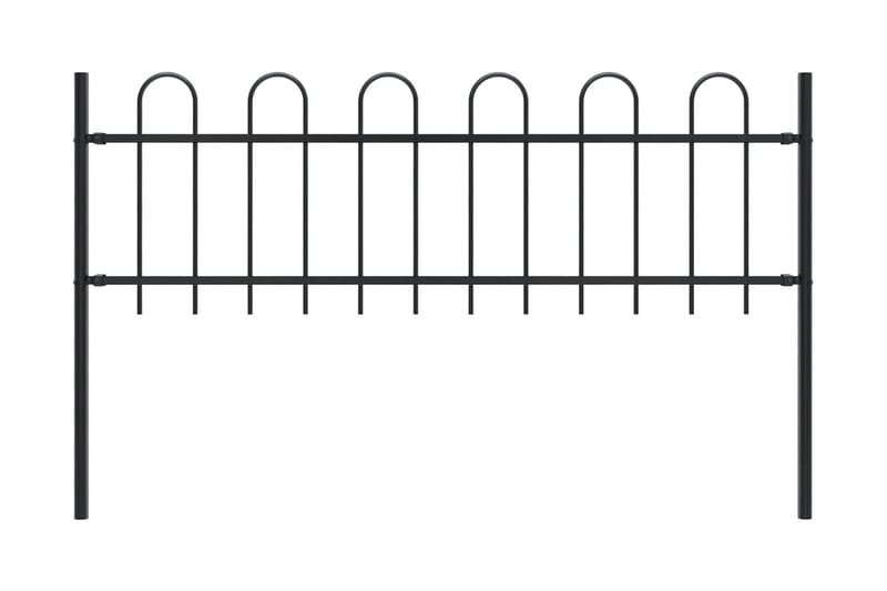 havehegn med buet top 1,7 x 0,6 m stål sort - Sort - Hus & renovering - Indsynsbeskyttelse & indhegning - Stakit - Smedejernshegn & jernstakit
