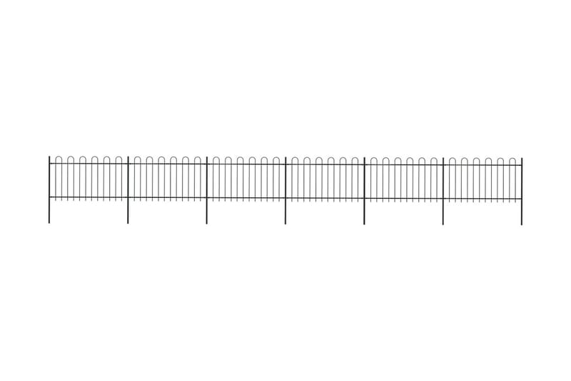 Havehegn Med Buet Top 10,2 X 1 M Sort Stål - Sort - Hus & renovering - Indsynsbeskyttelse & indhegning - Stakit - Smedejernshegn & jernstakit