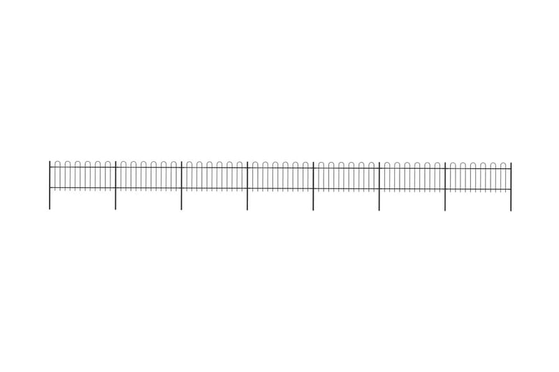 Havehegn Med Buet Top 11,9 X 0,8 M Sort Stål - Sort - Hus & renovering - Indsynsbeskyttelse & indhegning - Stakit - Smedejernshegn & jernstakit