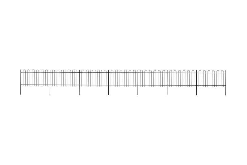 Havehegn Med Buet Top 11,9 X 1 M Sort Stål - Sort - Hus & renovering - Indsynsbeskyttelse & indhegning - Stakit - Smedejernshegn & jernstakit