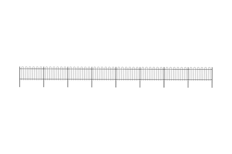 Havehegn Med Buet Top 13,6 X 1 M Sort Stål - Sort - Hus & renovering - Indsynsbeskyttelse & indhegning - Stakit - Smedejernshegn & jernstakit